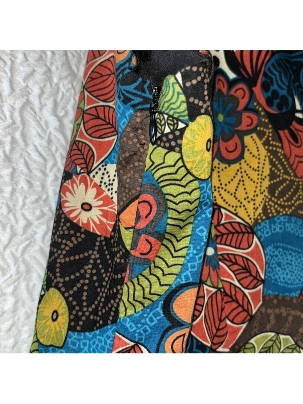 Signature by Robbie Bee Sleeveless Scoop Neck Floral Print Bead Artsy Midi Dress - Picture 4 of 6